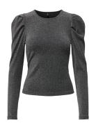 Onlrich L/S Glitter Puff Top Jrs ONLY Grey