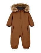 Baby Coverall W. Fake Fur Color Kids Brown