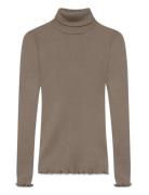 Rwbeatha Silk Ls Rollneck T-Shirt Rosemunde Beige