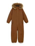 Coverall W. Fake Fur Color Kids Brown