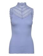 Rwbenita Silk Sl Turtleneck Lace To Rosemunde Blue