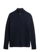 Vintage Ribbed Henley Superdry Navy