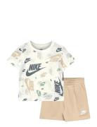 Ks-Knit Short Set Nike Beige