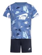 Ks-Knit Short Set Nike Blue