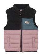 Fleece Waistcoat W. Quilt Color Kids Black