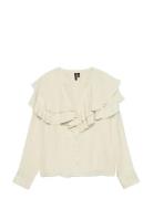 Vmlizzi Ls Flounce Top Wvn Ga Vero Moda Cream