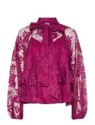 Yaslacilla Ls Lace Top - Show YAS Pink