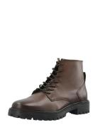 Biagina Lace Up Boot Smooth Leather Bianco Brown