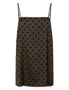 Pcjytta Strap Satin Top Wvn D2D Pieces Brown