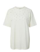 Pcskylar Ss Os Detail Tee Fsy Pp Bc Pieces Cream