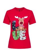 Onlxmas Life Yrsa Christmas S/S Top Jrs ONLY Red