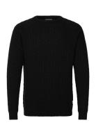 Lambswool Raglan Cable O-Neck Knit Lindbergh Black