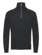 Lambswool Half Zip Knit Over Co Lindbergh Grey