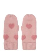 Knitted Mittens Soft Teddy Minymo Pink
