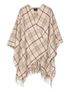 Checked Recycled Wool Blend Poncho Lexington Clothing Beige