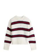 Tjw Badge Stripe Fluffy Sweater Tommy Jeans White