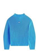 Tjw Mockneck Badge Sweater Tommy Jeans Blue