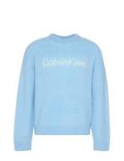 Ls Brushed Alpaca Logo Crwnk Swe Calvin Klein Jeans Blue