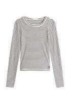 Print Ls Rib T-Shirt Tommy Hilfiger Patterned