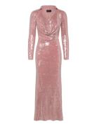 Lorel Sequin Mesh Midi Dress Bardot Pink