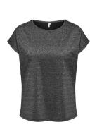 Carmoster Glitter S/S Top Jrs Noos ONLY Carmakoma Black