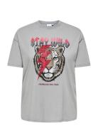 Cartico Life Ss Relaxed O-Neck Tee Jrs ONLY Carmakoma Grey