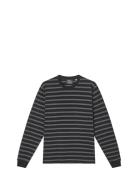 Cotton Jersey Stripe Frode Tee Ls Mads Nørgaard Black