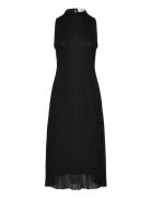 Nessa Halterneck Pointelle Knitted Midi Dress Malina Black