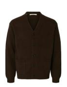 Slhcoba Ls Knit Relaxed V-Neck Cardigan Selected Blue