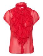 Liljasz Crinkle Ss Shirt Saint Tropez Red