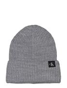 Monogram Rib Beanie Calvin Klein Grey