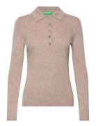 L/S Polo Shirt United Colors Of Benetton Beige