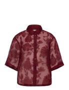 Mschlettiche 3/4 Shirt MSCH Copenhagen Burgundy