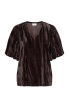 Kaelva Jersey Blouse Kaffe Brown