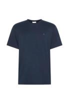 Ss Supima Chest Emb Crewneck Tee Calvin Klein Navy