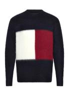 Alpaca Blend Big Flag Crew Neck Tommy Hilfiger Navy