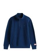 Texture Half Zip Sweatshirt Tommy Hilfiger Navy