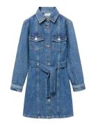 Short Denim Dress Mango Blue