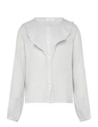 Crinkled Ruffle Shirt Mango Grey