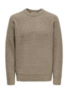 Onsdale Life Rlx Ls Raglan Knit ONLY & SONS Beige