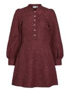 Vitaliama L/S Jaqcuard Dress Vila Burgundy