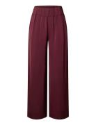 Slflaurina Mw Wide Pant B Selected Burgundy