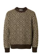 Slhremi Ls Knit Relaxed Crew Neck Selected Brown