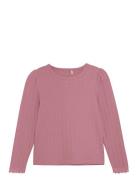 T-Shirt Ls Pointelle En Fant Pink
