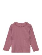 T-Shirt Ls Pointelle En Fant Pink