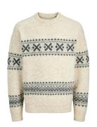 Jprblumax Fairisle Knit Crew Neck Ln Jack & J S Cream