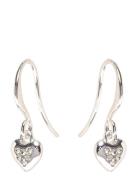 Vilja Crystal Heart Earrings Silver-Plated Pilgrim Silver
