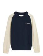 Color Blocked Cotton C-Neck GANT Blue