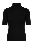 Turtleneck Rib T-Shirt Davida Cashmere Black
