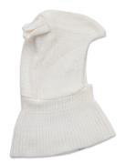 Balaclava Ears Wool Knit Huttelihut White